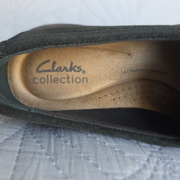 NWT Clarks Westlynn Bay Forest Green Suede Loafers Size 6 - Picture 5 of 10